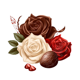 巧克力玫瑰插画设计