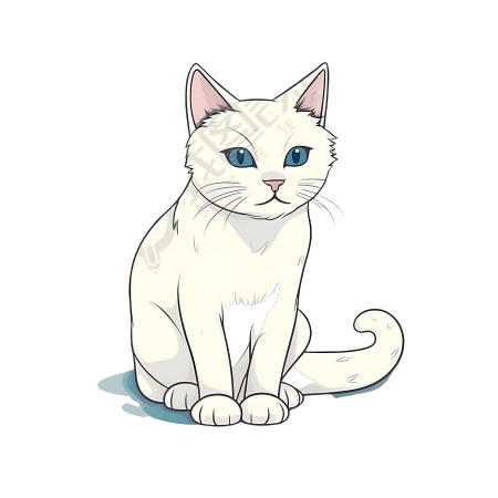 清新卡通猫咪图形素材