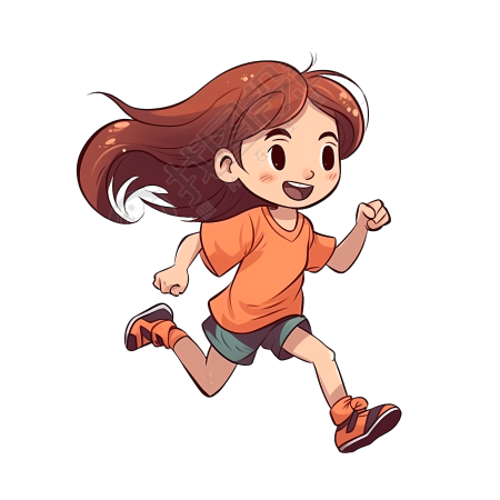 奔跑的女孩小清新图片