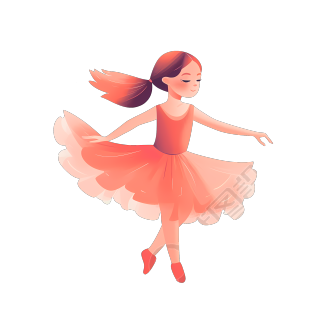芭蕾舞小女孩跳舞插画