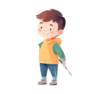 卡通小男孩人物插画图