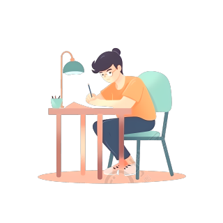 考试男孩白底平面插画