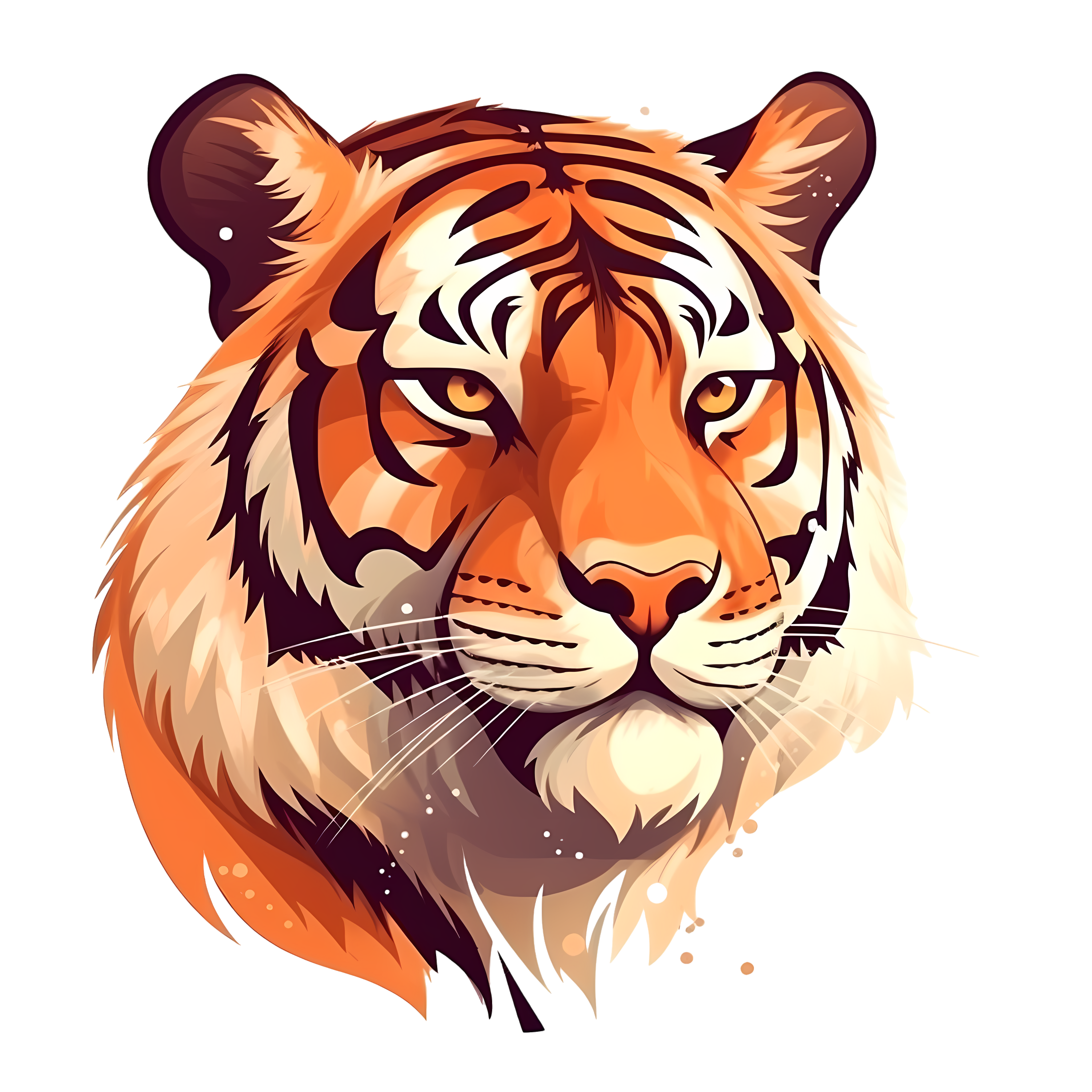卡通动物凶猛老虎矢量插画