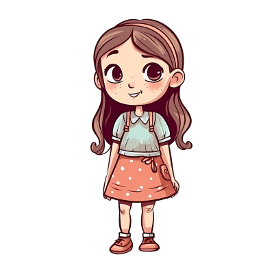 带发卡的长发小女孩图片