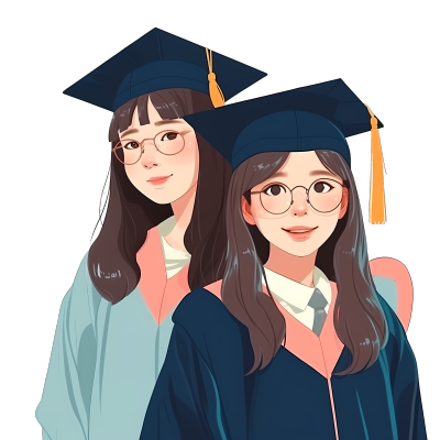 大学优秀毕业生插画png素材