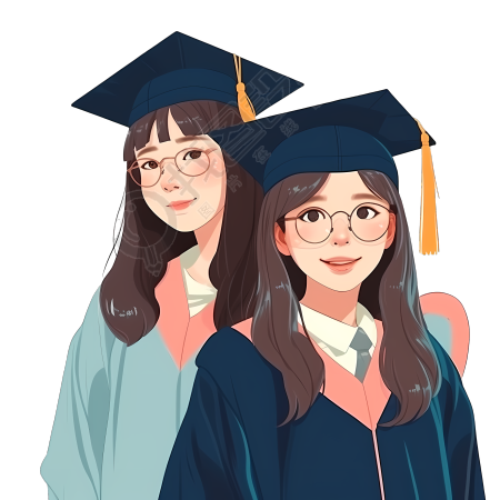 大学优秀毕业生插画png素材