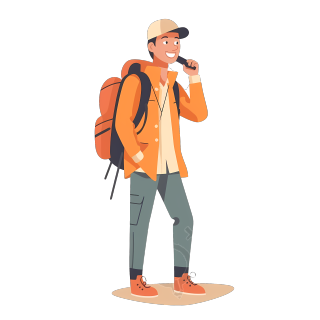 亚洲男子背包旅行愉快素材