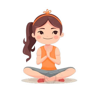 清新可爱瑜伽女孩卡通插画