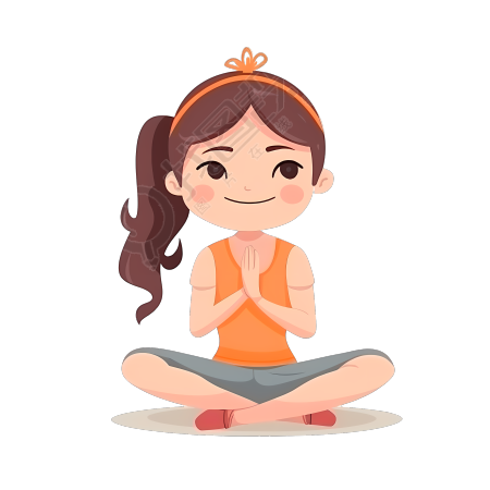 清新可爱瑜伽女孩卡通插画