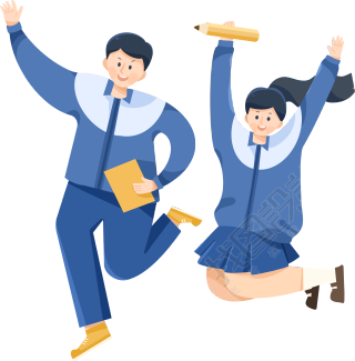 两个穿校服的中学生图片