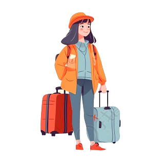 五一带行李箱外出旅游的女生图片