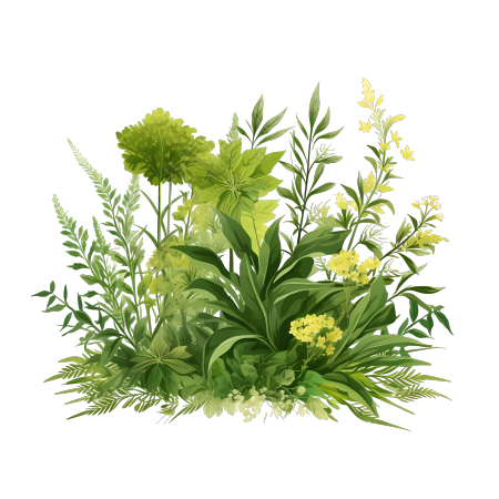 春意盎然的绿色植物插画PNG素材