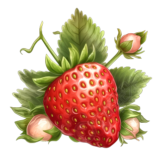 大颗草莓插画设计素材