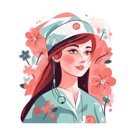 穿手术服的女护士插画素材