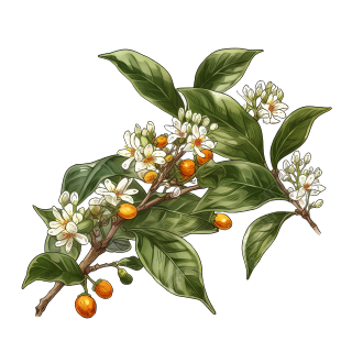 长势茂盛的桂花绿叶PNG素材