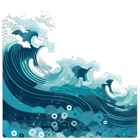 手绘唯美海浪白色浪花素材