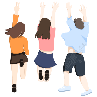 开心团建的公司小伙伴插画