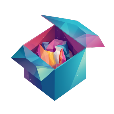 蓝色渐变盲盒开箱商用插画设计