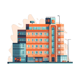 市中心城市居民住宅创意建筑图形素材