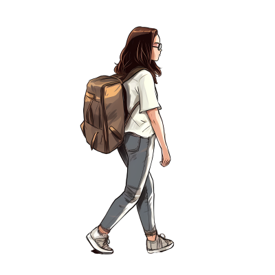 可商用背包旅游的女生素材