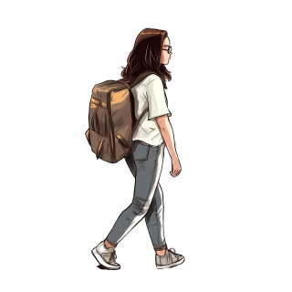 可商用背包旅游的女生素材