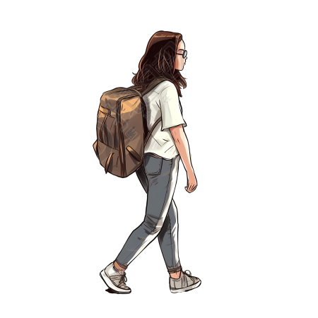 可商用背包旅游的女生素材