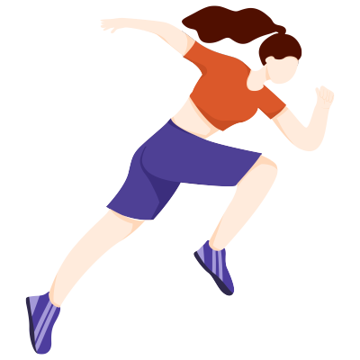 长马尾女孩正在跑步插画素材
