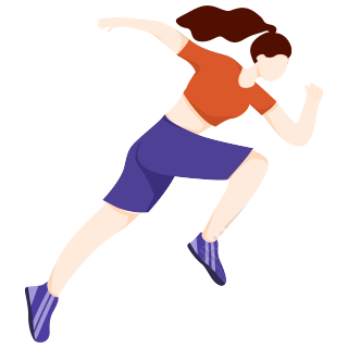长马尾女孩正在跑步插画素材