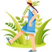 芒种时节长马尾女生素材
