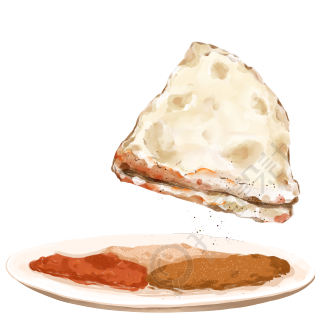 美味的淄博小饼蘸酱料png素材