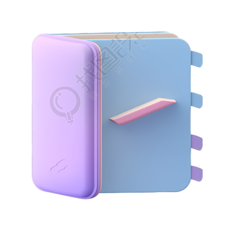 柔和色调3D书籍插画设计元素