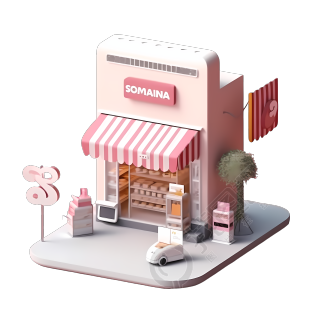 中国未来零售趋势线上商店插画