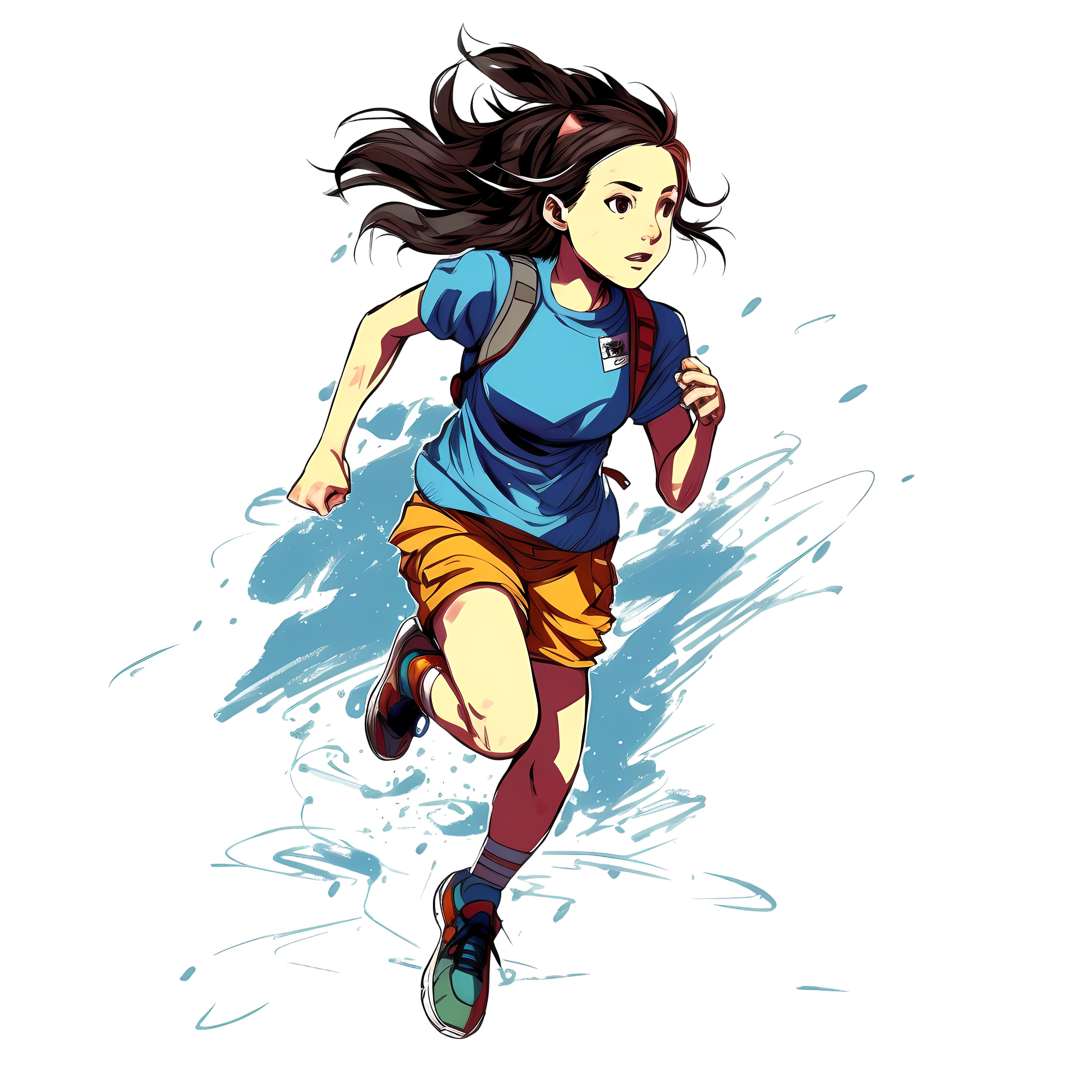 活力四射的女孩正在奔跑素材