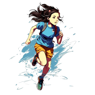 活力四射的女孩正在奔跑素材