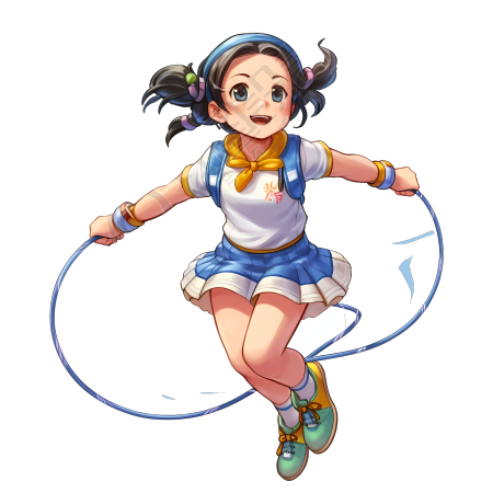 跳绳女孩PNG图形素材