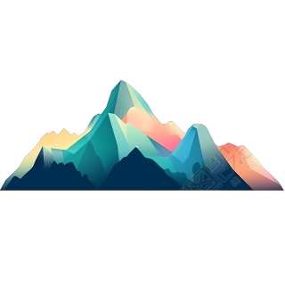 简单的中国风山岳插画图