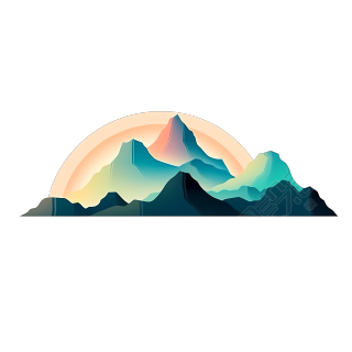 中国风创意古风山形插画图