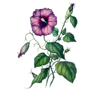 早晨的花卉插画设计素材