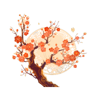 中国风梅花透明PNG图形素材