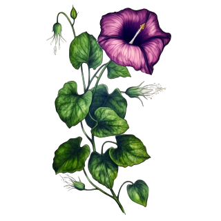 牵牛花彩墨风格高清图形设计素材