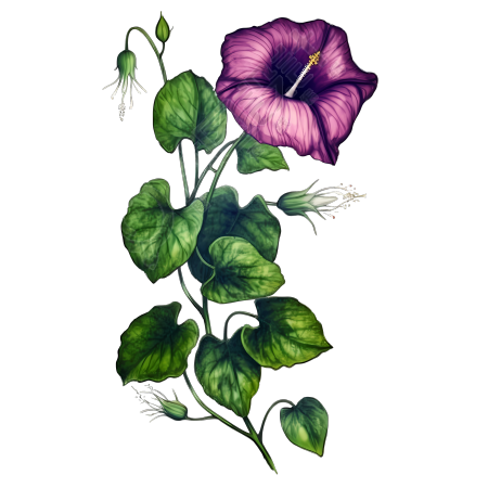 牵牛花彩墨风格高清图形设计素材