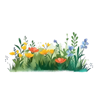 简约手绘花草植物图案