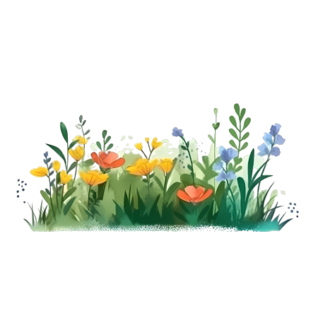 简约手绘花草植物图案