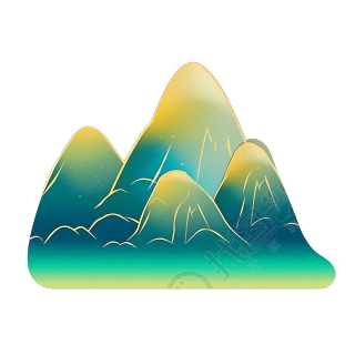 中国风山水元素插画设计素材