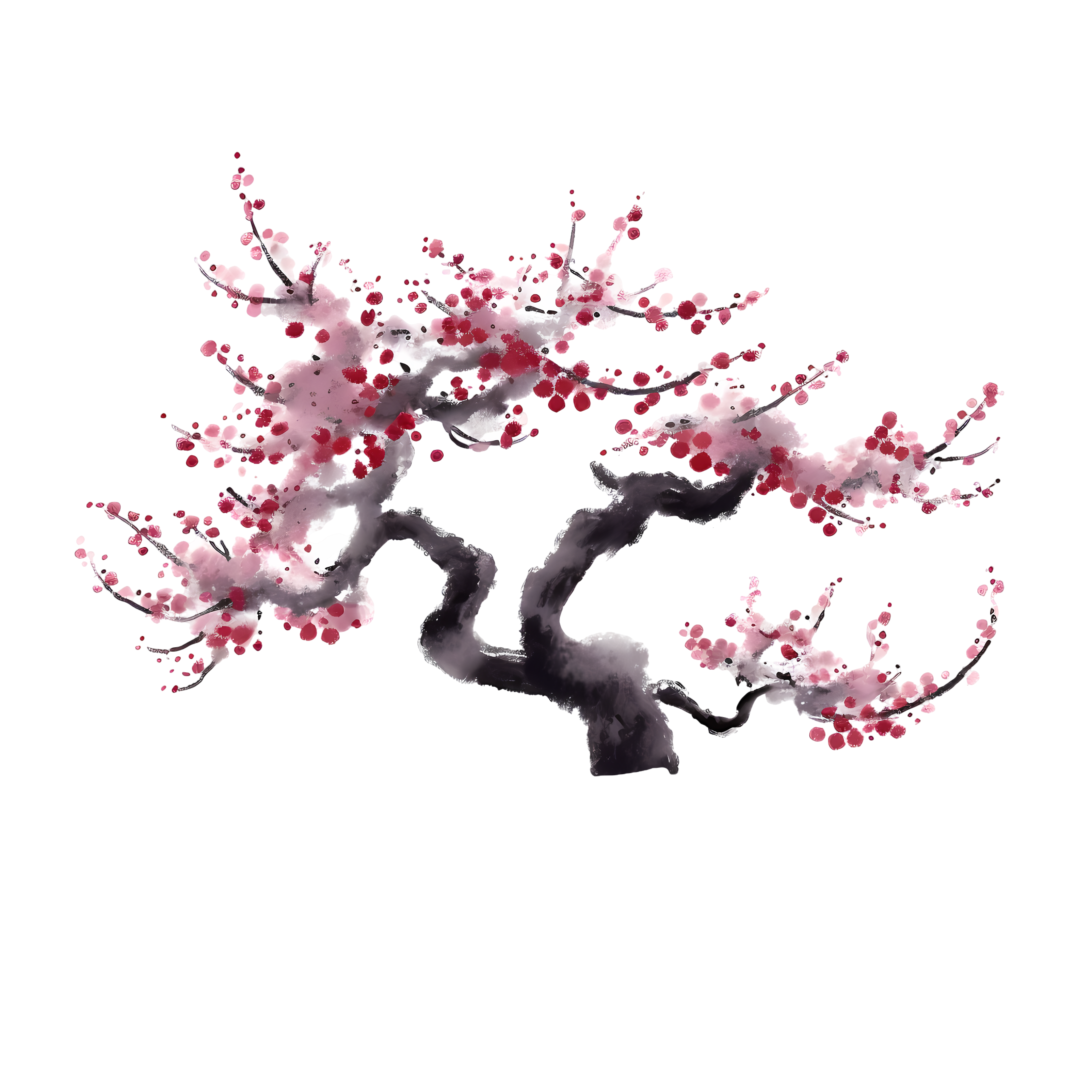 古风梅花树高清插画设计素材