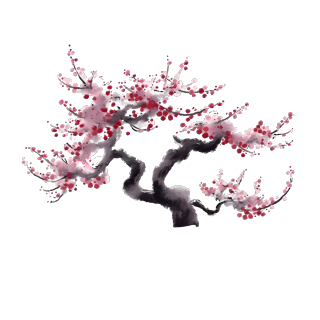 古风梅花树高清插画设计素材