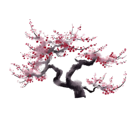 古风梅花树高清插画设计素材
