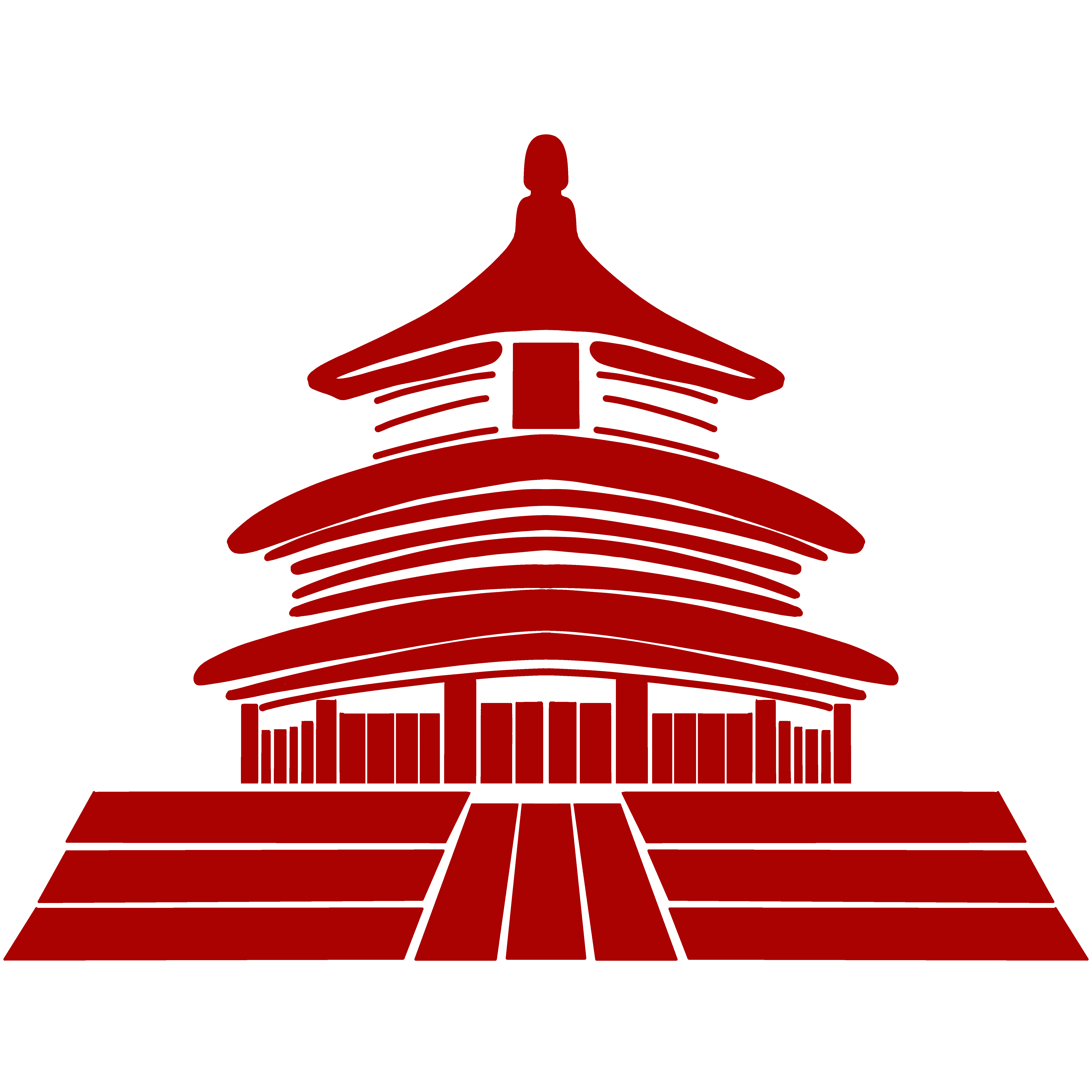 雄伟壮观的天坛红色剪影