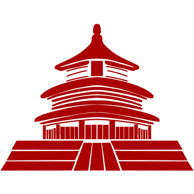 雄伟壮观的天坛红色剪影