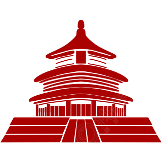 雄伟壮观的天坛红色剪影